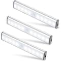 Sæt med 3 stk. 10 LED-lys, trådløse, USB genopladelige, bærbare hvide