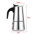 Perkolator kaffetrakter i rustfritt stål for komfyr, hjemme- og kontorbruk (100 ml)