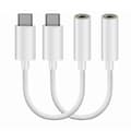Miniatyrbillede 1 af 5: 2 stk. Type C USB - C han til 3,5 mm hun hovedtelefonstik Aux lydadapterkabler JIKAIX