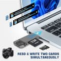 Miniatyrbillede 4 af 6: USB3.0 + USB C til SD-kortlæser iPhone Sort - SD-kortlæser 2-i-2 Lightning + USB C, Størrelse - i - Lightning + 2-in-2 Lightning + USB C Card Reader