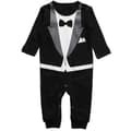 Spädbarn Pojkar Barn Formell Kostym Smoking Romper Fest Bröllop Jumpsuit Black 12-18 Months