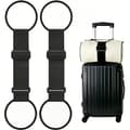 2-pack justerbara bagageremmar för resväskor, koppla väska till resväska Black