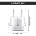 Miniatyrbillede 4 af 4: Rejseadapter til EU/DE/FR/IT/ES, 6 stk., til EU-stik, hvid, Type G til Type C, E, F, H (6 stk.)