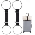 2-pack bagageremmar för resväskor, 25 färger, justerbar elastisk resväskrem med dubbel stabilitetsdesign, handsfree Black