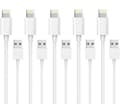 5-pack 1M Lightning-laddare iPhone 13/12/11/ Xs/Max/X/8/7/6/5/SE Vit 1 Meter 10W