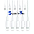 5-pakning - Ladekabel Lightning iPhone - XF17 - 5-pakning. 3 meter Yux - 3 meter - meter