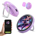 WSTER Bluetooth Digital Display Badge med App-kontrol, Lilla Purple