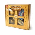 4-delad guldig Squishy Fun Box, blandade matglitter och dumpling sensoriska stressavlastningsleksaker i presentförpackning