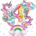 Födelsedagsballonger 1 - 9 år Enhörningar 4 4