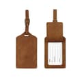 2-pack bagagebrickor i äkta läder, justerbar rem, ID-bagagebrickor i läder för resväskor, hållbara resväskbrickor, resebagagebricka