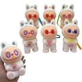 6-pack Vinylfigur Squishy Leksaker Långsamt Stigande Stressleksak, Vit