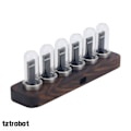 Miniatyrbild 4 av 4: IPS RGB LED Music Spectrum Pseudo Glow Tube Rhythm Light Alarm Clock Walnut Base