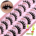 Miniatyrbild 1 av 4: 10 Pairs 3D Faux Mink Lashes Fluffy Soft Full Thick Wispy Natural long False Eyelashes Curly lashes wholesale lashes