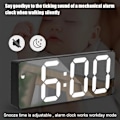 Miniatyrbild 1 av 4: LED Digital Clock Acrylic/Mirror Alarm Clock Voice Control Time Temperature Display Snooze Voice Control Bedside