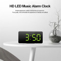 Miniatyrbild 2 av 4: Led Alarm Clock Digital Children Electronic Alarm Clocks Curved Screen Mirror Temperature Clock With Snooze Function Desk Clock