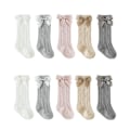 Miniatyrbild 2 av 4: 2 Pairs Hollow Bow Girls Solid Color Cute Frilly Mesh Sock Breathable Stocking