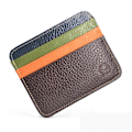 Miniatyrbild 3 av 4: Retro First Layer Genuine Leather Card Bag with 7 Card Slot Super Thin 100% Real Leather Bank Card Holder Coin Purse Sort Wallet