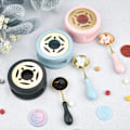 Miniatyrbild 2 av 4: Retro Wax Seal Stamp Lacquer Stove Wood Handle Spoon Satmp Head Handle Wax Seal Melting Furnace Heater Wax Bead Stick Heater Pot