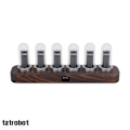 Miniatyrbild 3 av 4: IPS RGB LED Music Spectrum Pseudo Glow Tube Rhythm Light Alarm Clock Walnut Base