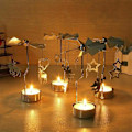 Miniatyrbild 4 av 4: Rotating Wrought Iron Candlestick Ornaments Household Candlelight Ornaments Table Angel Carousel Props Deer Oom Decor