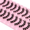 Miniatyrbild 1 av 4: New 5/10Pairs Lashes D Curl 10-16mm Russian Lashes 3D Mink Eyelashes Reusable Fluffy Russian Strip Lashes eyelashes extensions