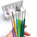 Miniatyrbild 3 av 4: 1Pcs Rubber Handle Crochet Hooks Needles 0.5mm-2.5mm Small Lace Yarn Weave Knitting Needles Hook For Dolls Tools 16 Sizes Hooks