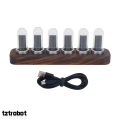 Miniatyrbild 1 av 4: IPS RGB LED Music Spectrum Pseudo Glow Tube Rhythm Light Alarm Clock Walnut Base