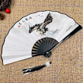 Miniatyrbild 4 av 4: Retro Dragon Folding Fan National Style Man Woman Hanfu Retro Portable Durable Double-sided Pattern Silk Cloth Fan 8 Inch
