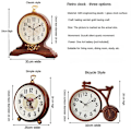 Miniatyrbild 4 av 4: Creative Table Clock Wooden Silent Movement Clock Nordic Retro Living Room European Retro Home Table Clock Table Decoration Gift