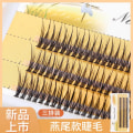 Miniatyrbild 1 av 4: Grafting World Natural Slender Cross Simulation Thick Fish Tail Single Cluster Hair Soft Curly Swallow Tail False Eyelashes
