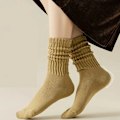 Miniatyrbild 3 av 4: 5 Pairs Thicken Warm Socks Women's Winter Simple Comfy Solid Color Slouchy Length Crew Sock Lightweight Stack Run Fitness Sox