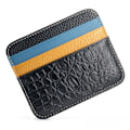 Miniatyrbild 4 av 4: Retro First Layer Genuine Leather Card Bag with 7 Card Slot Super Thin 100% Real Leather Bank Card Holder Coin Purse Sort Wallet