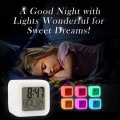Miniatyrbild 4 av 4: All,Small Desk Bedside Clocks,Display Time/Date LED Night Light with Snooze A5U6