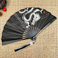 Miniatyrbild 3 av 4: Retro Dragon Folding Fan National Style Man Woman Hanfu Retro Portable Durable Double-sided Pattern Silk Cloth Fan 8 Inch