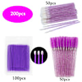 Miniatyrbild 4 av 4: 200 Pcs Disposable Makeup Brushes For Eyelashes Eyebrows Lip Tools Set Microbrush Swab Crystal Mascara Wand Supplier