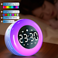 Miniatyrbild 2 av 4: Bluetooth Speaker Alarm Clock Colorful Night Light  Music Player Rechargeable digital clock Best Gift