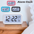 Miniatyrbild 1 av 4: LCD Digital Alarm Clock Large Screen LCD Clock Digital Mute Luminous Portable Digital Desk Alarm Clock for Home Office