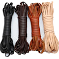 Miniatyrbild 4 av 4: 5m/Roll Retro Leather Cord Round/Flat Strand Genuine Leather Rope String For DIY Making Braided Bracelet Coffee