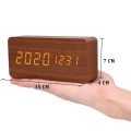 Miniatyrbild 2 av 4: Modern Wooden Led Smart Alarm Clocks For Bedrooms Bedside Table Square Voice Control Desktop Digital Clock For Room