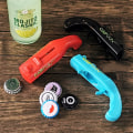 Miniatyrbild 3 av 4: Beer Opener Launcher Bottle Portable Cap Gun Creative Flying Cap Bar Tool Drink Opening Gun Shaped Bottle Lids Shooter Red Gray