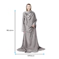 Miniatyrbild 4 av 4: Snuggle Fleece Blanket with Sleeves Wearable Wrap Giant Oversized Soft Throw