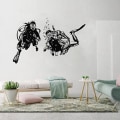 Miniatyrbild 1 av 4: Wall Decal Divers Ocean Vinyl Decor Scuba Diving Suit Extreme Sport Stickers Mural Bedroom Home Decor Living Room Poster WL1498