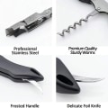 Miniatyrbild 4 av 4: Professional Wine Opener ABS Handle Wine Corkscrew Waiter’s Corkscrew Beer Opener Bottle Opener  Portable Wine Tool Foil Cutter