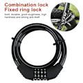 Miniatyrbild 2 av 4: Bike Lock 4 Digit Code Combination MTB Road Bicycle Security Lock Bicycle Equipment Anti-theft Ring Lock Cycling Accessories