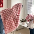Miniatyrbild 4 av 4: Retro Color Matching Long-Staple Cotton Skin-Friendly Towel Checkerboard Plaid Face Bath Towels Soft Absorbent Face Towel
