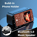 Miniatyrbild 2 av 4: Bluetooth Speaker with Large LED Mirror Screen Digital Alarm Clock with FM Radio Phone Holder Temperature For Bedroom Office