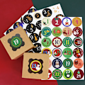 Miniatyrbild 1 av 4: 1-24 Christmas Advent Calendar Number Paper Stickers DIY Gifts Baking Package Envelope Stationery Xmas Party Seal Label Stickers