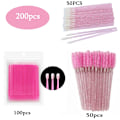 Miniatyrbild 2 av 4: 200 Pcs Disposable Makeup Brushes For Eyelashes Eyebrows Lip Tools Set Microbrush Swab Crystal Mascara Wand Supplier