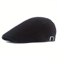 Miniatyrbild 4 av 4: Men's Classic Cotton Newsboy Hat, Vintage Cabbie Cap, Men's Sun Protection Beret Hat