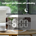 Miniatyrbild 3 av 4: New Digital Alarm Clock 7" Large LED Mirror Electronic Clocks with Touch Snooze Dual USB Charge Desk Wall Modern Clocks Watches